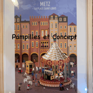 Affiche encadrée Metz - Place St Louis - André Faber