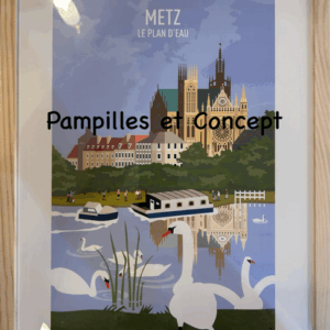 Affiche encadrée Metz - Plan d'eau - André Faber