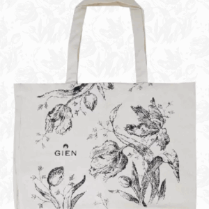 Sac cabas en tissu - Tulipes Noires- 44 x 34 x 19 cm