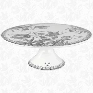 Plat à gâteau sur pied - Tulipes Noires- D30,8 h 11