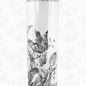 Vase droit grand modèle - Tulipes Noires- Diam 11,2 H30,5